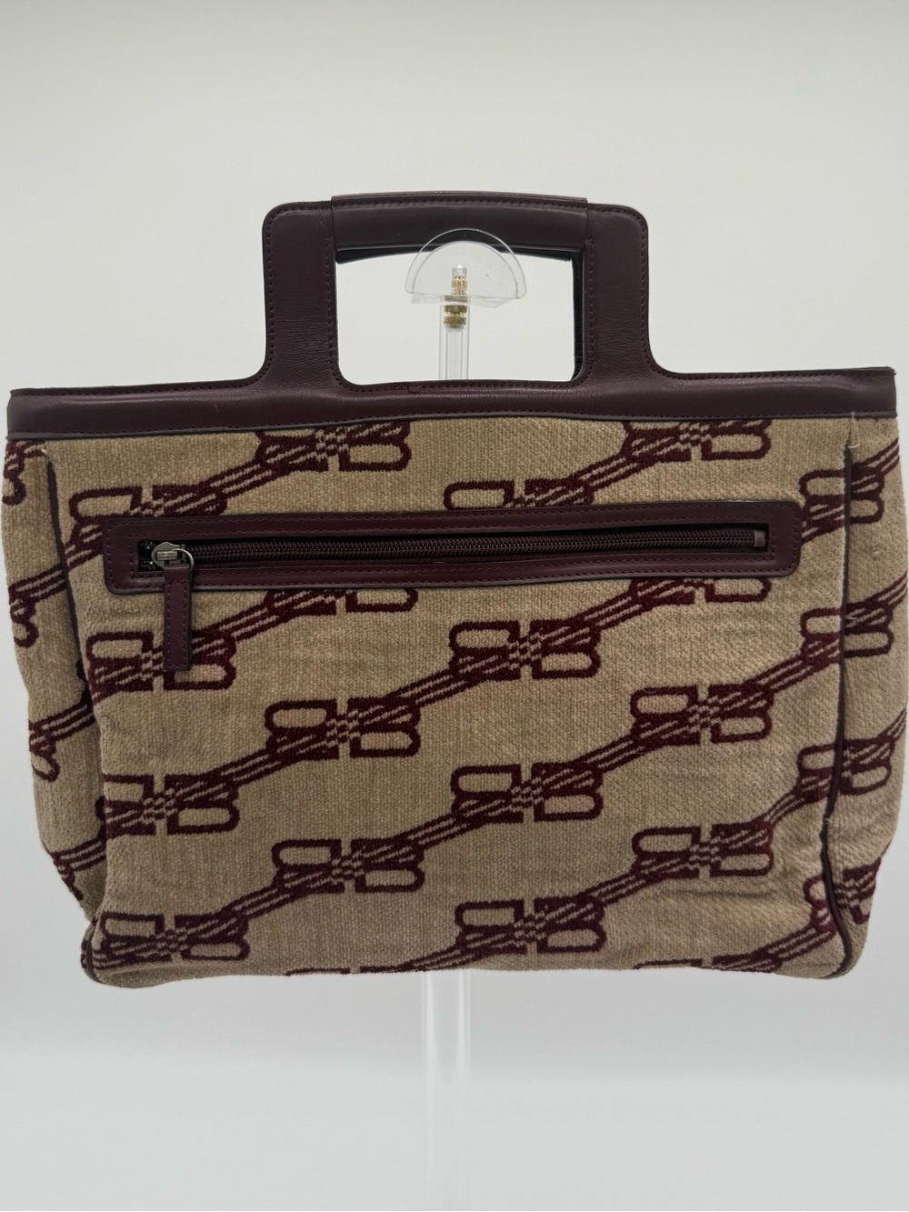 BALENCIAGA BB MONOGRAM WOVEN JACQUARD TOTE BAG VINTAGE RARE FIND GREAT CONDITION